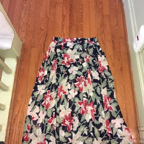 🍂🍁 Fall Vintage Mexx Floral Midi Button Wrap Skirt Sz 5/6 - Picture 5 of 8